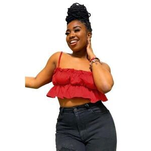 Blush Mark Womens Red Sleeveless Square Neck Pure International Tank Top Size XS